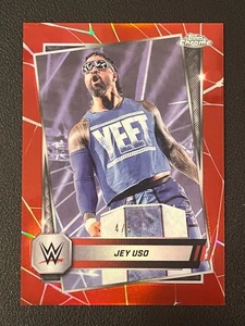 Jey Uso 2025 Topps Chrome WWE Red Refractor 4/5 106 - Picture 1 of 2