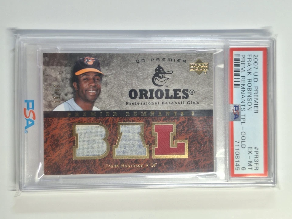 UD Premier Frank Robinson 2007 restos prim triple oro #PR3FR le/49 PSA 6 Foto 1 de 3