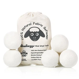 Wool Dryer Balls Organic XL 6-Pack, 100% New Zealand Chemical Free Fabric Sof... - Picture 1 of 7