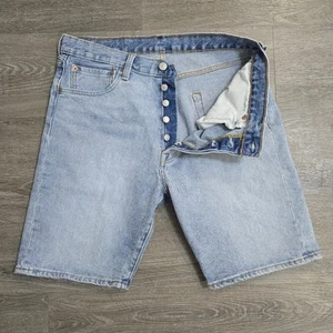 Levi's 501 Men's Original Fit Jorts Light Wash Stretch Size 33 Button Fly EUC! - Picture 1 of 15