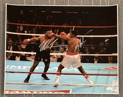 Mike Tyson Signed Photo 16x20 Autograph w Larry Holmes Heavyweight History JSA - Image 1 of 4
