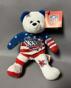 Team Beans rot weiß & blau Plüsch SUPER BOWL XXXVI 36 Teddybär Stofftier - Bild 1 von 9