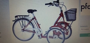 dreirad für erwachsene Pfau tec capo 2012 tiefer + breiter Einstieg rot 20"+ 26" - Bild 1 von 3