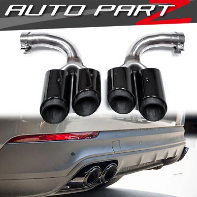 GTS Look Exhaust Trims Tailpipes Black for Porsche Cayenne 9YA PO536 2018+ - Image 1 of 4