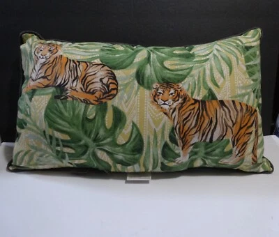 Tapiz Allen + Roth Tiger Almohada Tropical Exterior Hoja de Palma Estampado Selva Foto 1 de 4