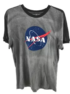 Camiseta NASA M Mediana Gráfica Timbre Gris Vintage Aspecto Envejecido Algodón Mezcla Poli - Imagen 1 de 8