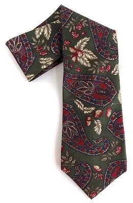 Corbata para hombre Mikael York Collection 100 % seda italiana cachemira bellotas 56" de largo Foto 1 de 4