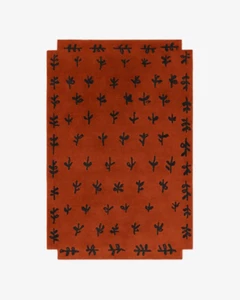 New Zealand Wool Hand Tufted Flora Print Red Handmade Area Rugs For Living Room - Picture 1 of 5
