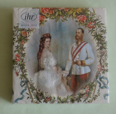 20 Tovaglioli Sissi e Francesco AUSTRIA Imperatrice Elisabetta 1 confezione IMBALLO ORIGINALE LEI - Immagine 1 di 3
