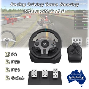 270°/900° Adjustable Gaming Racing Wheel with Clutch Shifter PS3/PS4/Switch/PC - Picture 1 of 20