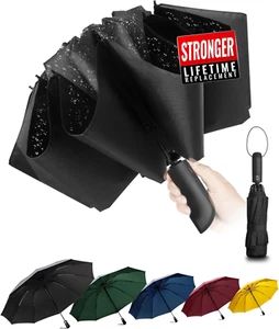 Travel Inverted Umbrella Compact Windproof- Automatic Reverse Umbrellas for Rain - Picture 1 of 12