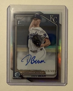 2024 Bowman Draft DREW BEAM 1st Auto REFRACTOR /499 RC KC Royals - Picture 1 of 2
