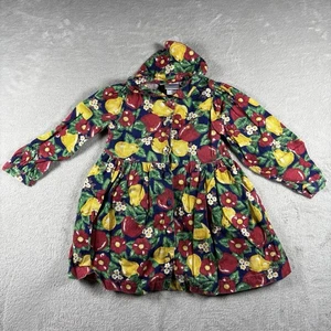 Vintage Oshkosh Baby B’gosh Girls Dress 3T Floral Fruit Apple Pear Jumper 90s#2B - Picture 1 of 8