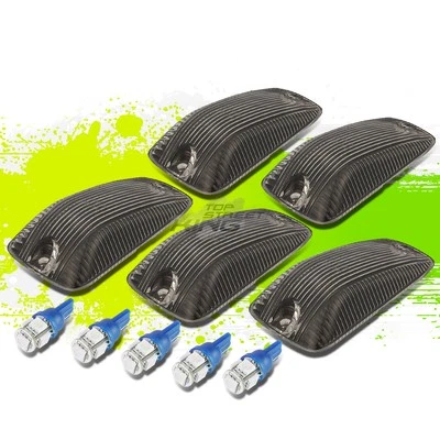 ДЫМЧАТЫЙ КОРПУС СИНИЙ СВЕТОДИОДНЫЙ КРЫША ГРУЗОВИКА ХОДОВЫЕ ОГНИ НАБОР ДЛЯ 88-02 CHEVY/GMC C/K - Изображение 1 из 4