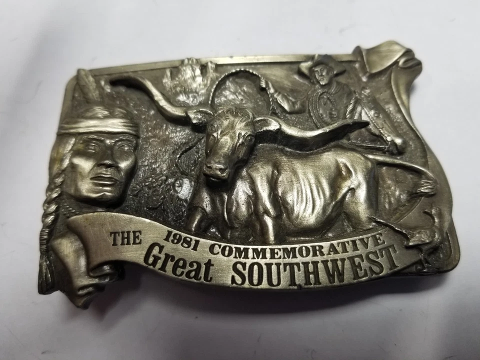 Texas style ,BELT BUCKLE BRASS, by Arroyo-USA GREAT CHRISTMAS GIFT IDEA - Image 1 of 4