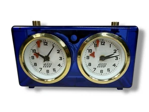 Vintage APF V Rolland Analog Schachuhr Blau Timer Getestet Funktioniert Retro Spiel - Bild 1 von 5