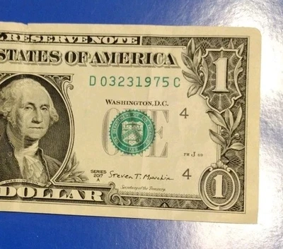 March 23, 1975  Birthday Note Fancy Serial Number One Dollar Bill D03231975C - Image 1 of 3