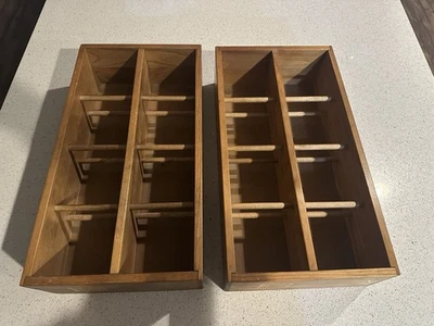2 NAPA Valley Wooden 96 Capacity CD Holders Rack Crate 22.75x12.5x5.5 VGUC - Image 1 of 4