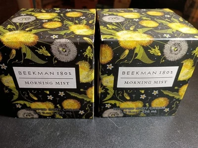 Lote de 2 cremas corporales batidas con leche de cabra Beekman 1802 Morning Mist tamaño completo 8 oz Foto 1 de 4