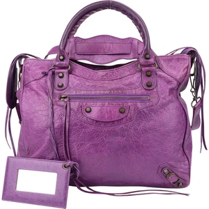 Balenciaga Purple Leather Classic City Handbag Tasche - Bild 1 von 13