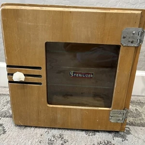 Vintage Holz Sterilisator Schrank Glasböden selten 1900er/1920er Jahre Art Deco - Bild 1 von 8