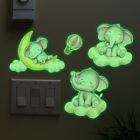 Cartoon Elefant Wandtattoo Kinderzimmer Babyzimmer Dekor Kunst Aufkleber Leuchten im Dunkeln