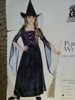 Disfraz de bruja púrpura de Halloween para niña. Talla X-Lg. Bonito! Foto 1 de 4