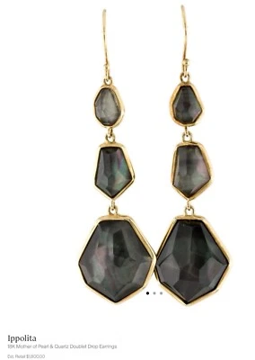 Pendientes colgantes Ippolita 18K madreperla y cuarzo doble roca caramelo Foto 1 de 4