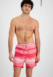 INC Men's Polyester Ombre E-Waist Drawstring Closure Volley Swim Trunks, L - Picture 1 of 3