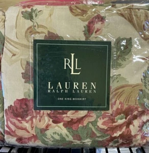 Vintage Ralph Lauren Grosvenor Floral King  Bed Skirt - New Made In USA - Picture 1 of 4