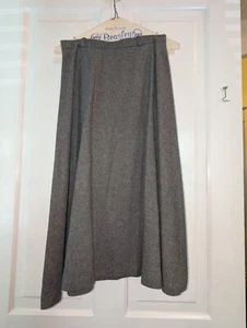 Falda Vintage Mezcla Lana Años 70 Eastbay tiro alto línea A gris sólido midi Talla-9/10 - Imagen 1 de 10
