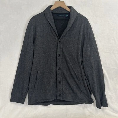 Perry Ellis Cardigan Men's Gray Pullover Sweater Front Pockets Soft Size XL - Image 1 of 4