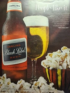 Carling Black Label Beer Cleveland Frankenmuth Vintage Print Ad 1963 - Imagen 1 de 2