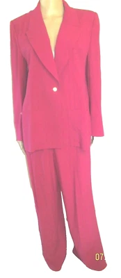 VINTAGE SONIA RYKIEL PARIS PINK 3 PIECE PANT SUIT & RHINESTONE FRANCE SIZE 4 - Image 1 of 4