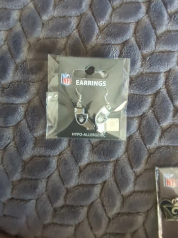 Oakland Raiders NFL  J Hook Earrings Cover