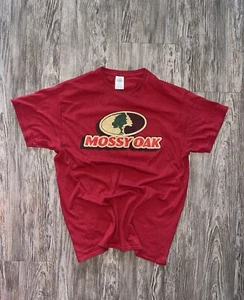 VTG Red Mossy Oak Short Sleeve Shirt Men's Large Delta - Picture 1 of 4