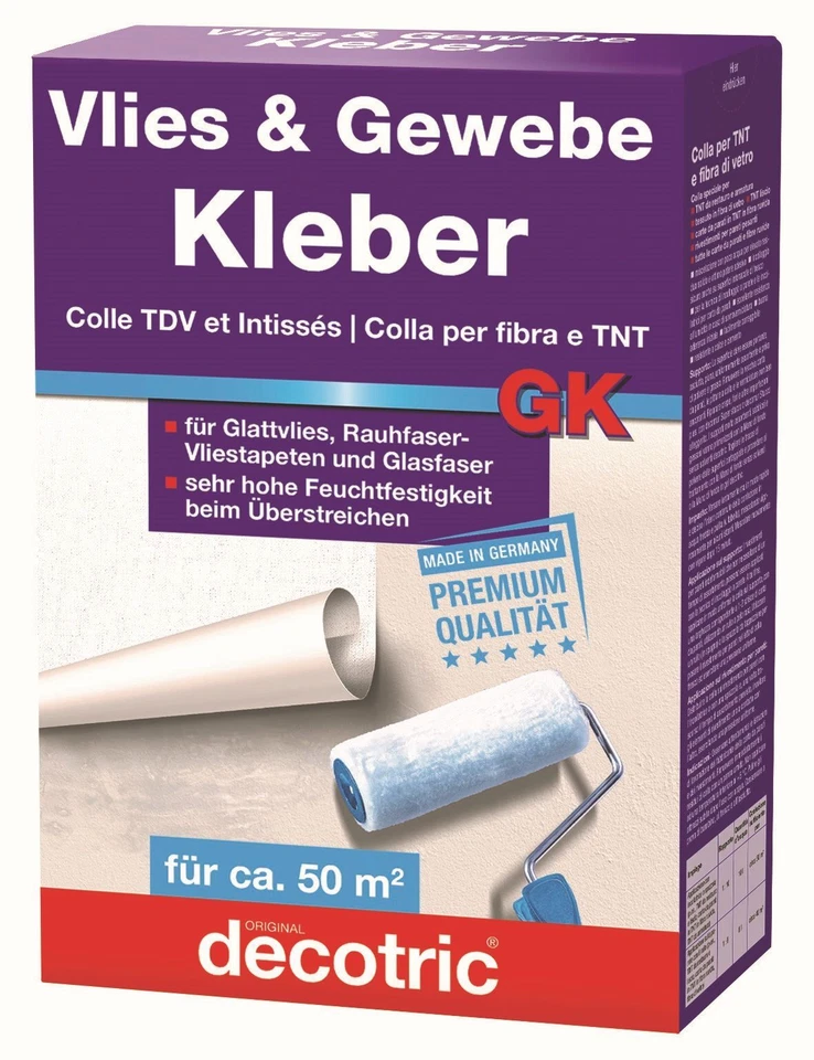 1 kg decotric Glasgewebe- und Vlieskleber GK Tapetenkleister Kleber Glasfaser - Bild 1 von 1