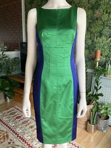 Karen Millen Stretch Blue/Green Bodycon Dress Size 10 - Picture 1 of 12