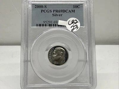 2000-S 10C Roosevelt Dime  PCGS PR69DCAM 90% Silver CB2-23 - Image 1 of 4