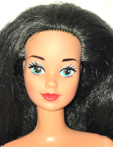 Nude Barbie 1993 Western Stampin Tara Lynn Black Hair Blue Eye Steffie Face Doll