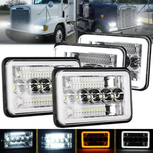 4Pcs 4x6'' LED Headlights Hi/Lo/DRL Turn Lamps For Freightliner FLD120 112 FLD - Picture 1 of 12