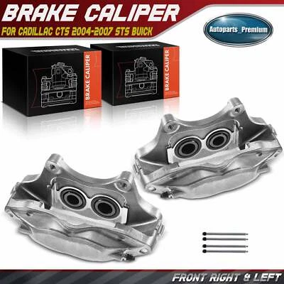 2x Front Disc Brake Caliper with 4 Pistons for Cadillac CTS 2004 2005 2006 2007 - Image 1 of 4