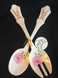 BUNNY Boulevard  Salad Tongs Easter Melamine Pink Rabbit - Picture 1 of 1