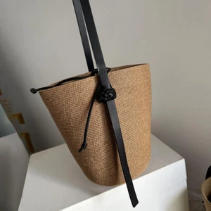 Summer Beach Bag for Women with Adjustable Strap Shoulder Bag Solid Cute Handbag - Picture 1 of 10