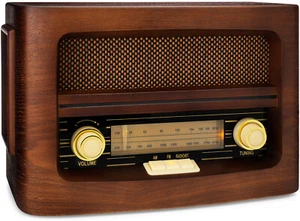 ClearClick Classic Vintage Retro Style AM/FM Radio w/ Bluetooth & Wood Exterior - Picture 1 of 5