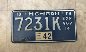 1979 Michigan Nummernschild Nutzfahrzeug Halbjahr 7231K Wandbild Leiste - Bild 1 von 2