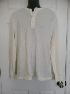 J Crew Skin Cotton Henley Shirt Long Sleeve Men’s Size Large - Picture 1 of 5