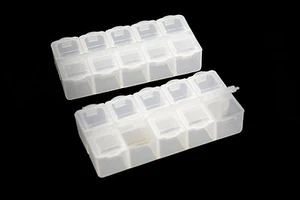 Pack of 2 Small 10 Compartment Frosted Plastic Organizer - Picture 1 of 1
