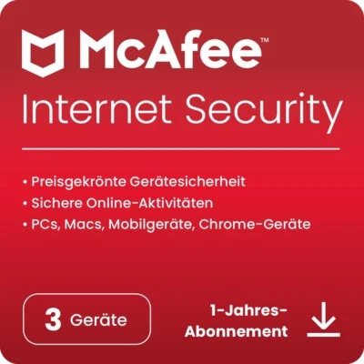 McAfee Internet Security (2025) 3 Geräte 1 Jahr PC / Mac / Android Download NEU - Bild 1 von 4