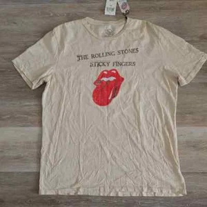 NWT Lucky Brand The Rolling Stones Women's Graphic T-Shirt Tan Size XL - Picture 1 of 6